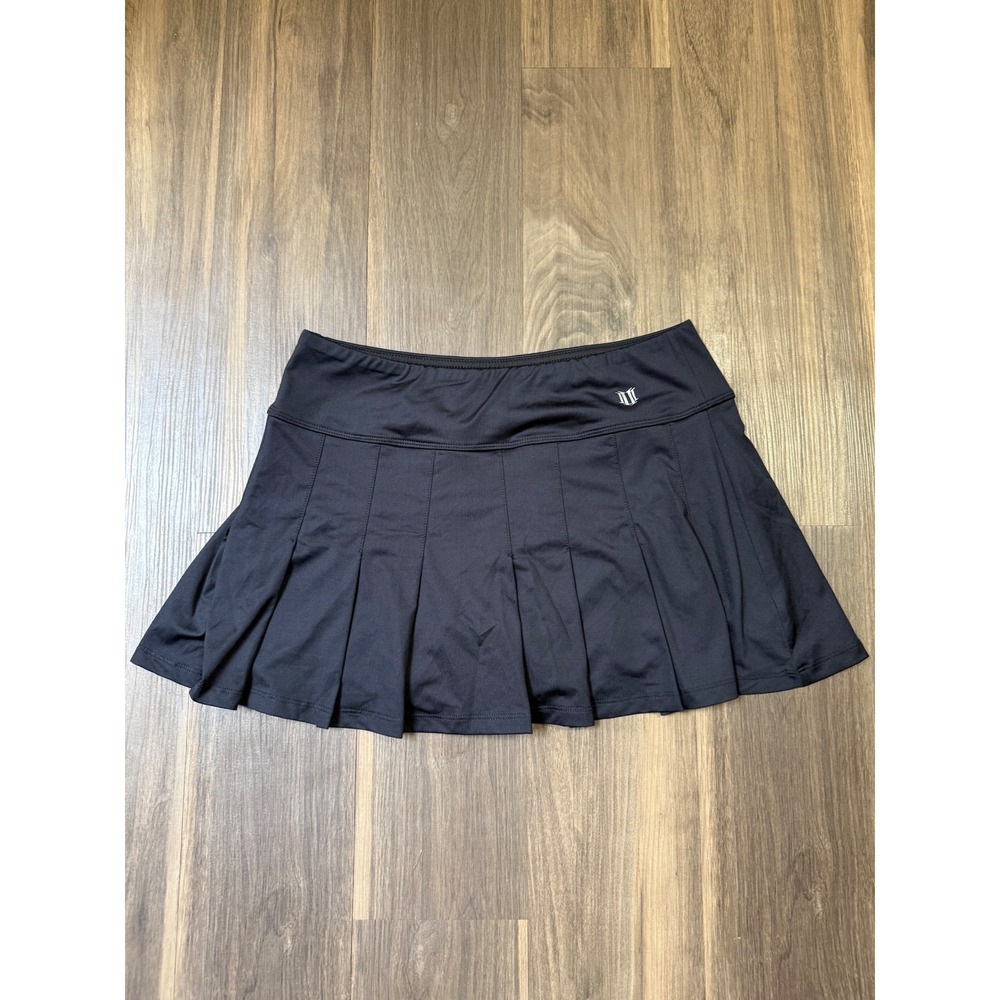 Black Pleated Athletic Flutter Tennis Skirt Women's Medium Preppy Tennis Prep